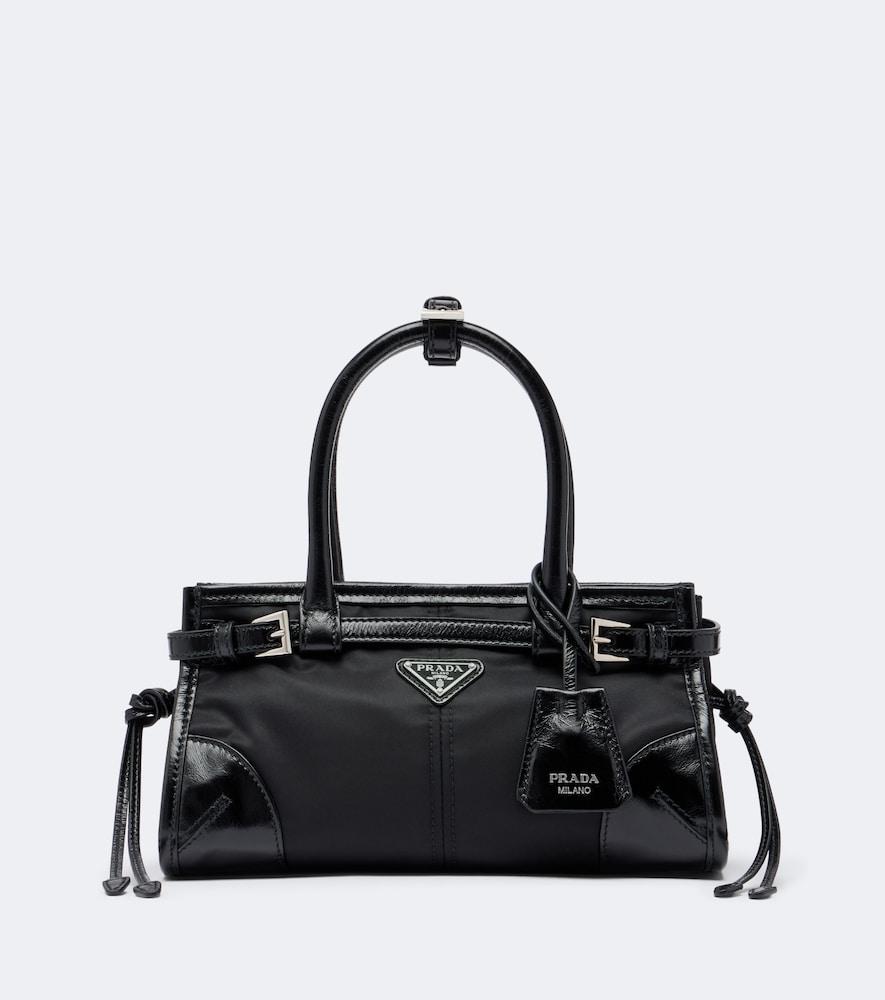 prada prada bonnie small re-nylon top-handle bag