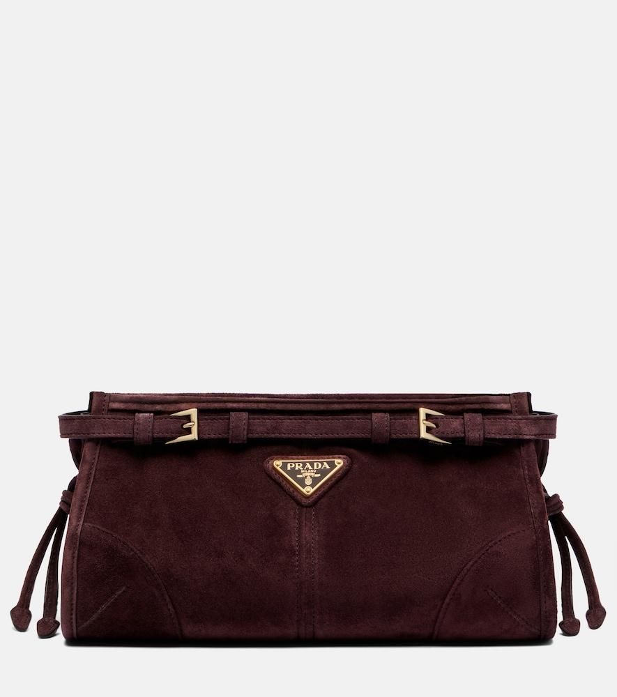 prada prada bonnie small suede shoulder bag