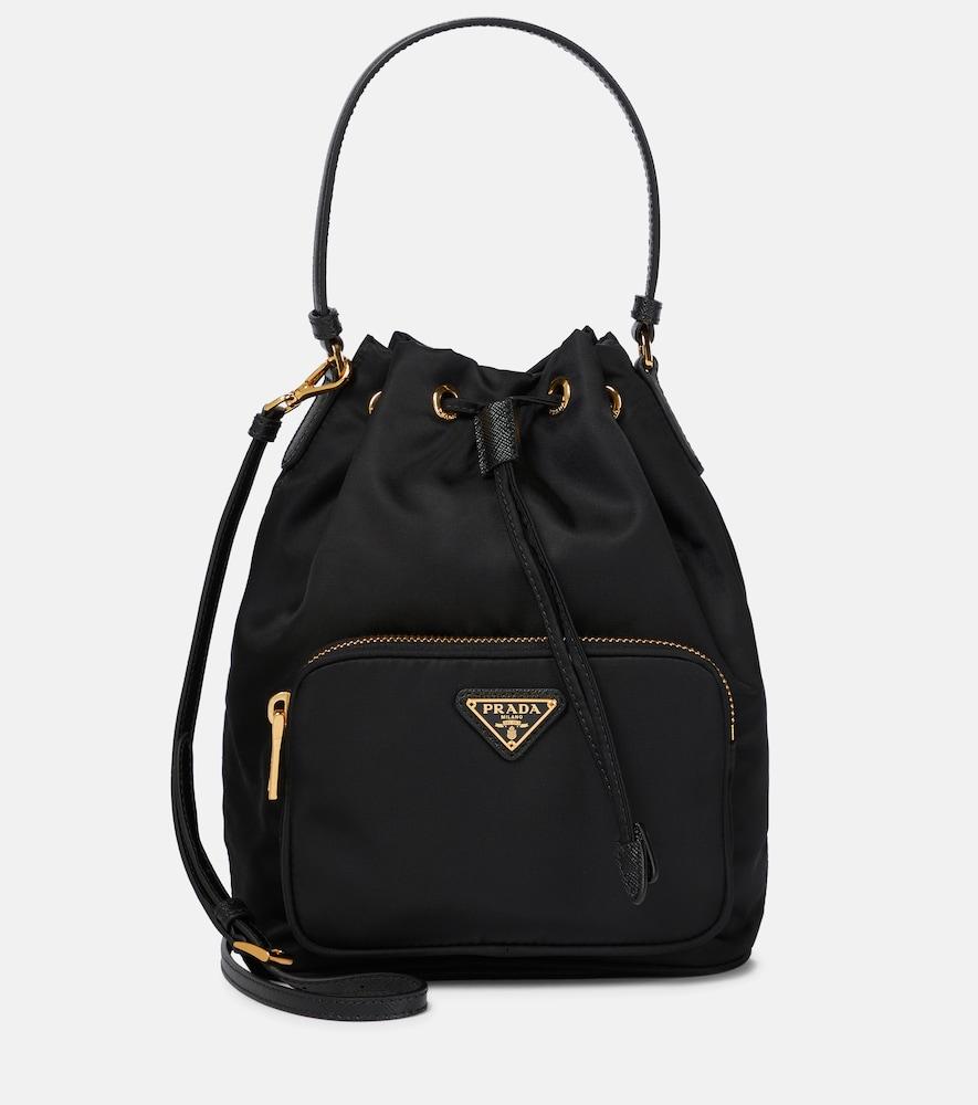 prada prada duet small re-nylon bucket bag