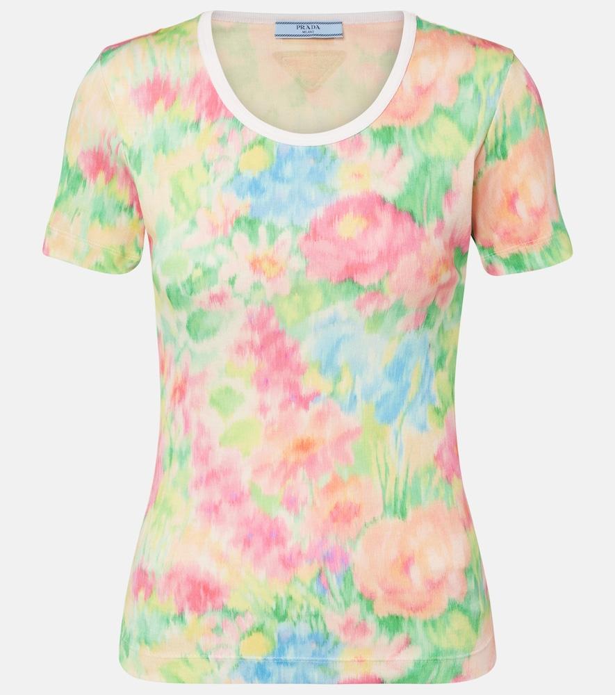 prada printed cotton t-shirt