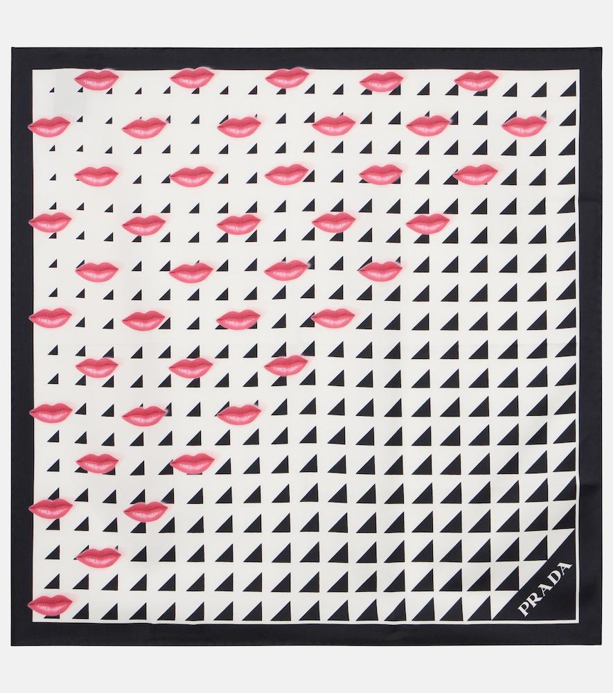 prada printed silk twill scarf