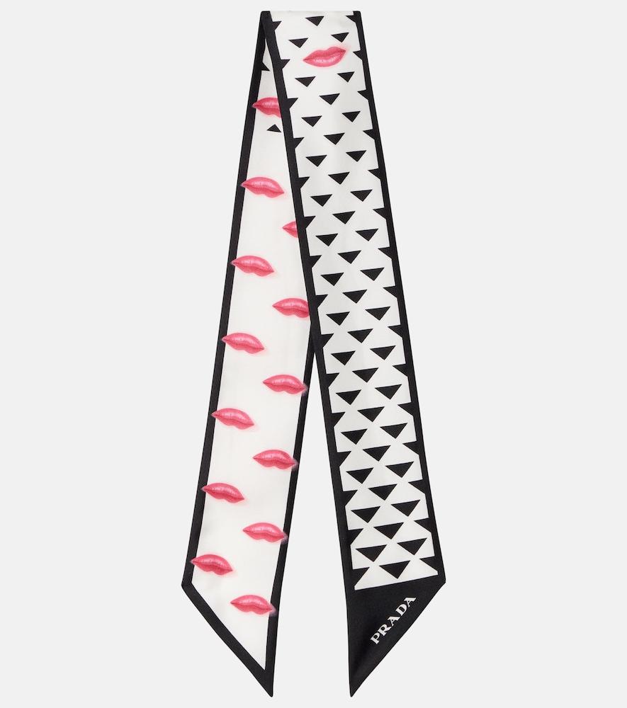 prada printed silk twill scarf