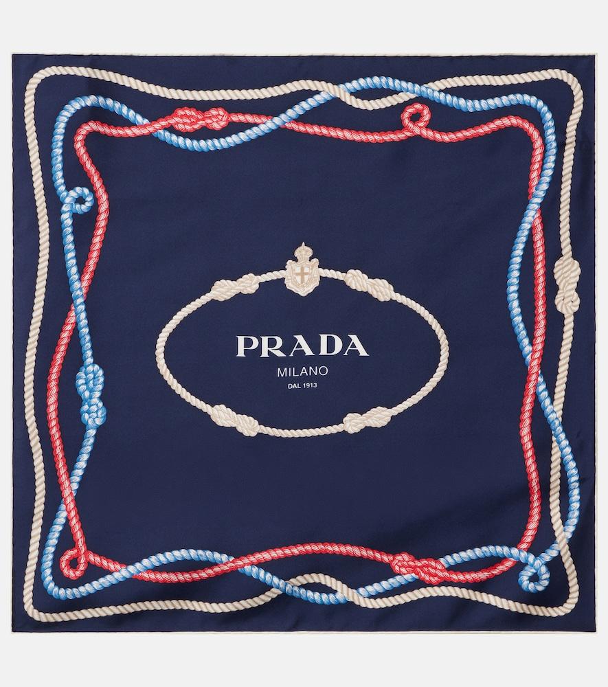 prada printed silk twill scarf