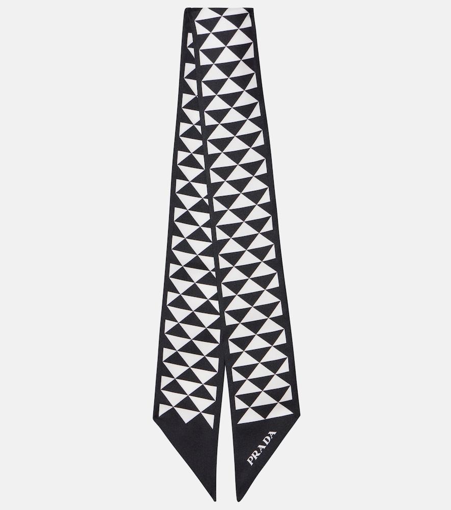 prada printed silk twill scarf