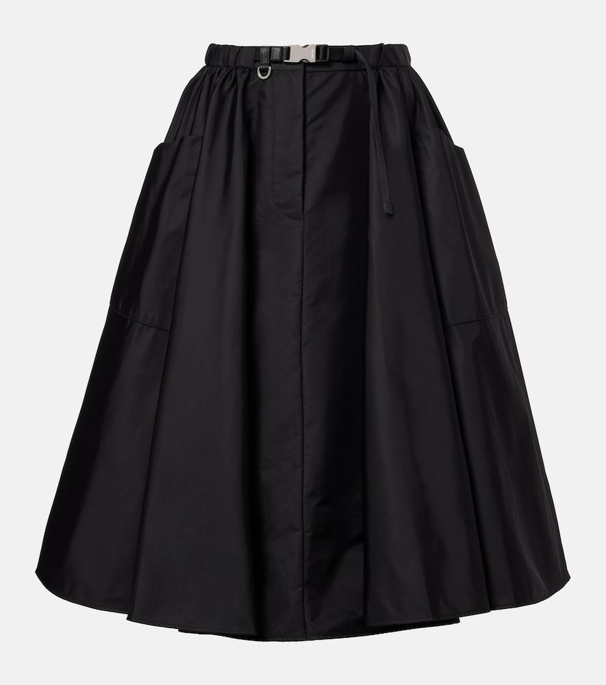 prada re-nylon belted midi skirt