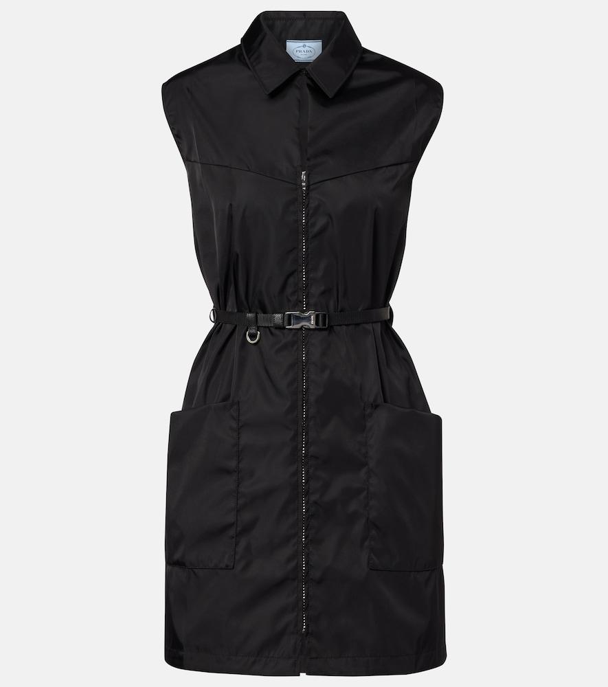 prada re-nylon belted zip-up minidress