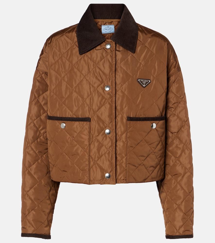 prada re-nylon quilted cropped jacket