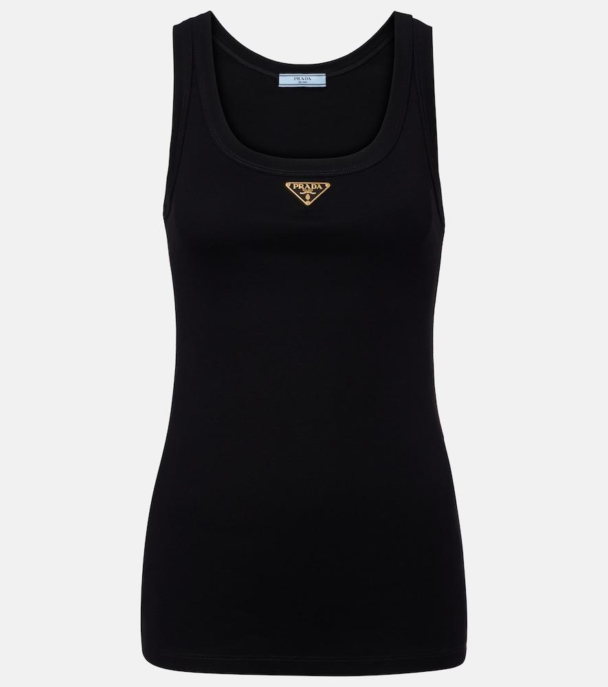prada ribbed-knit cotton jersey tank top