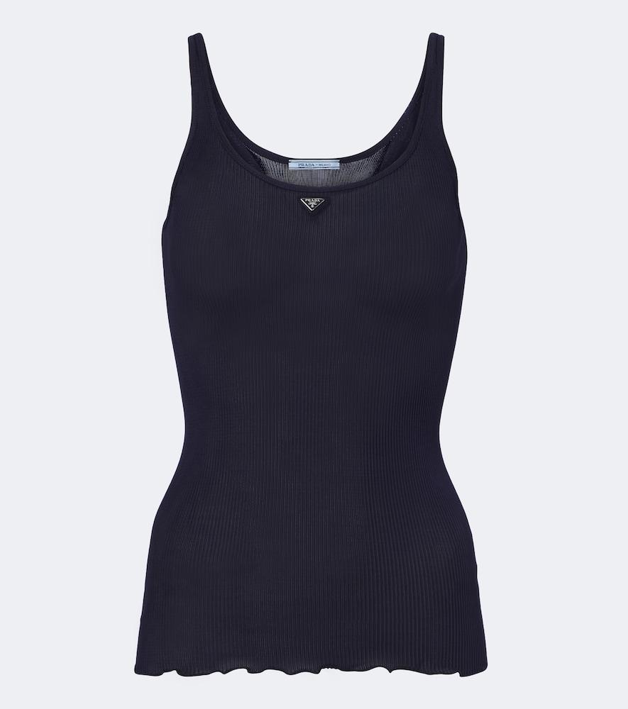 prada ribbed-knit silk tank top