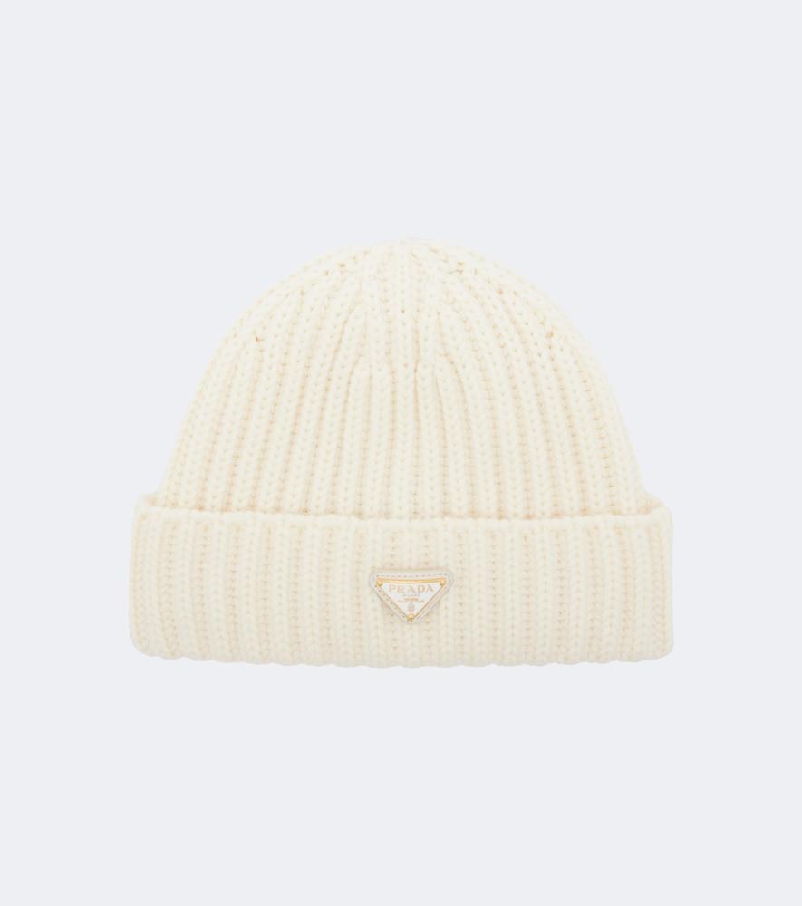 prada ribbed-knit virgin wool beanie
