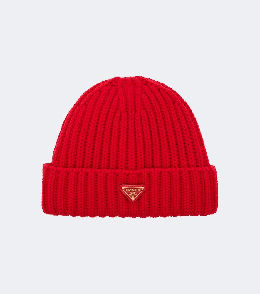 prada ribbed-knit virgin wool beanie
