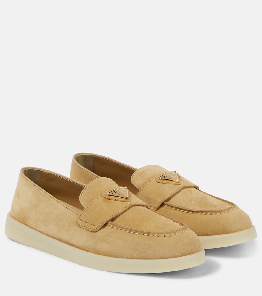 prada saint tropez suede loafers