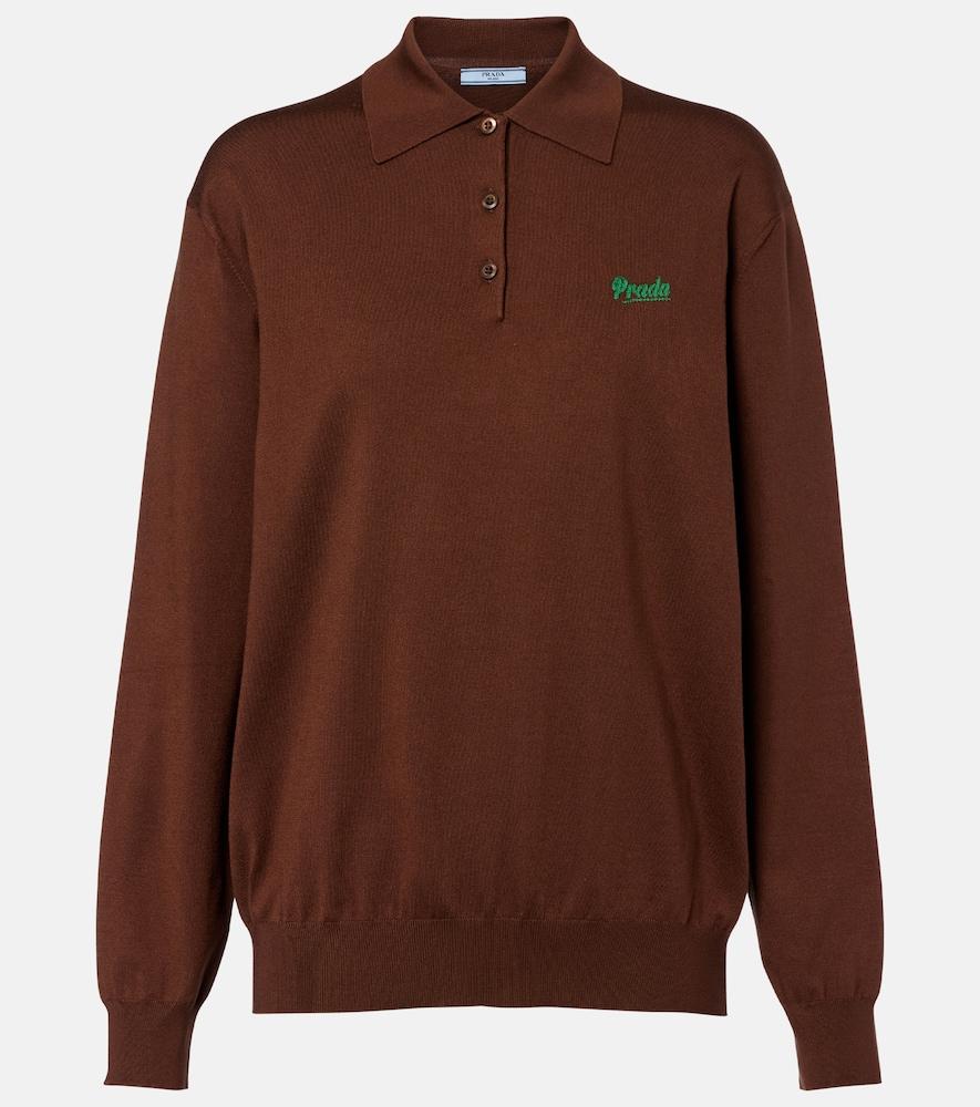 prada silk-blend polo sweater