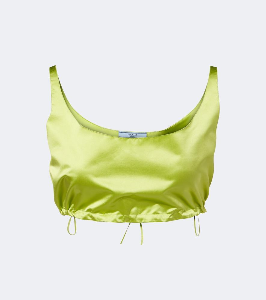 prada silk duchesse crop top