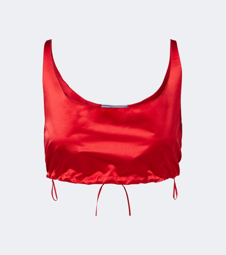 prada silk duchesse crop top