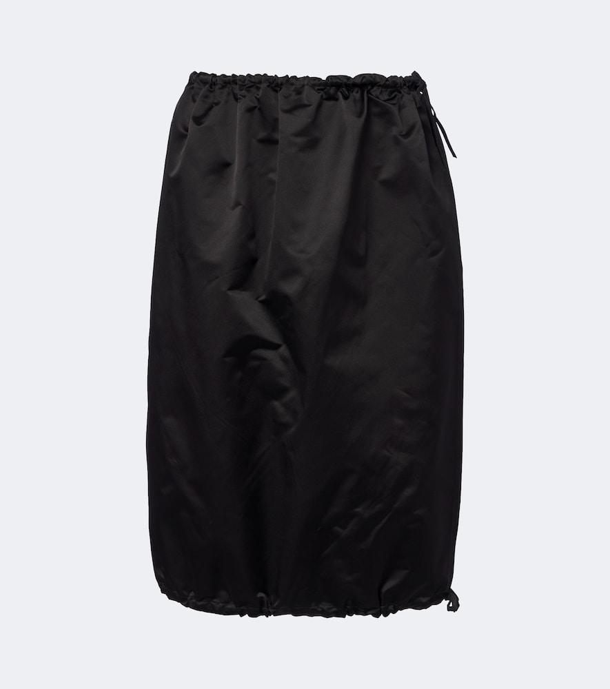 prada silk satin midi skirt