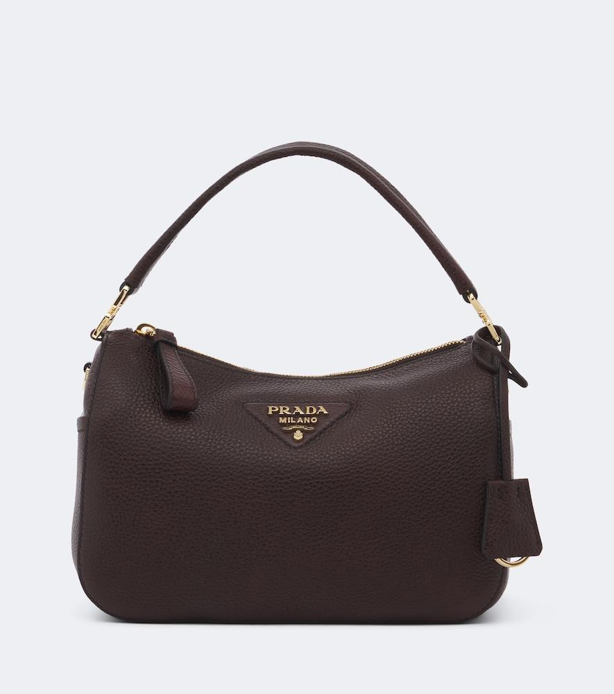 prada small leather top-handle bag
