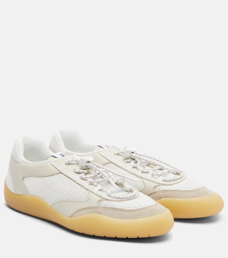 prada speedrock leather-trimmed sneakers