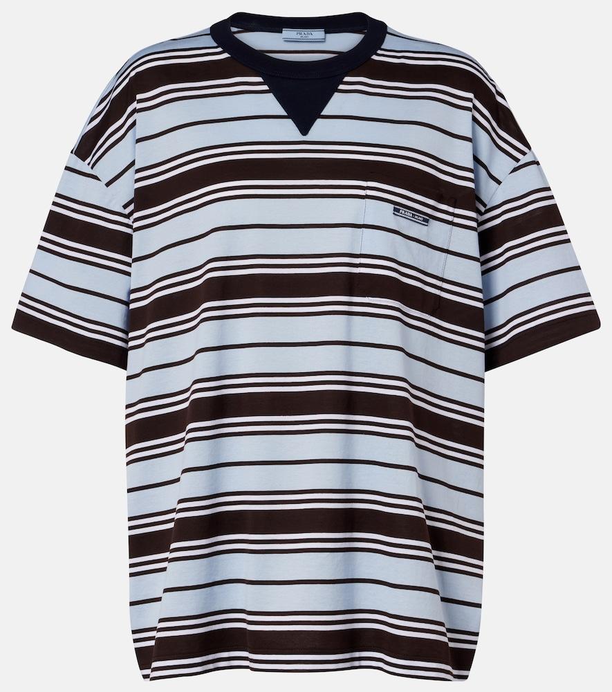 prada striped cotton lisle t-shirt