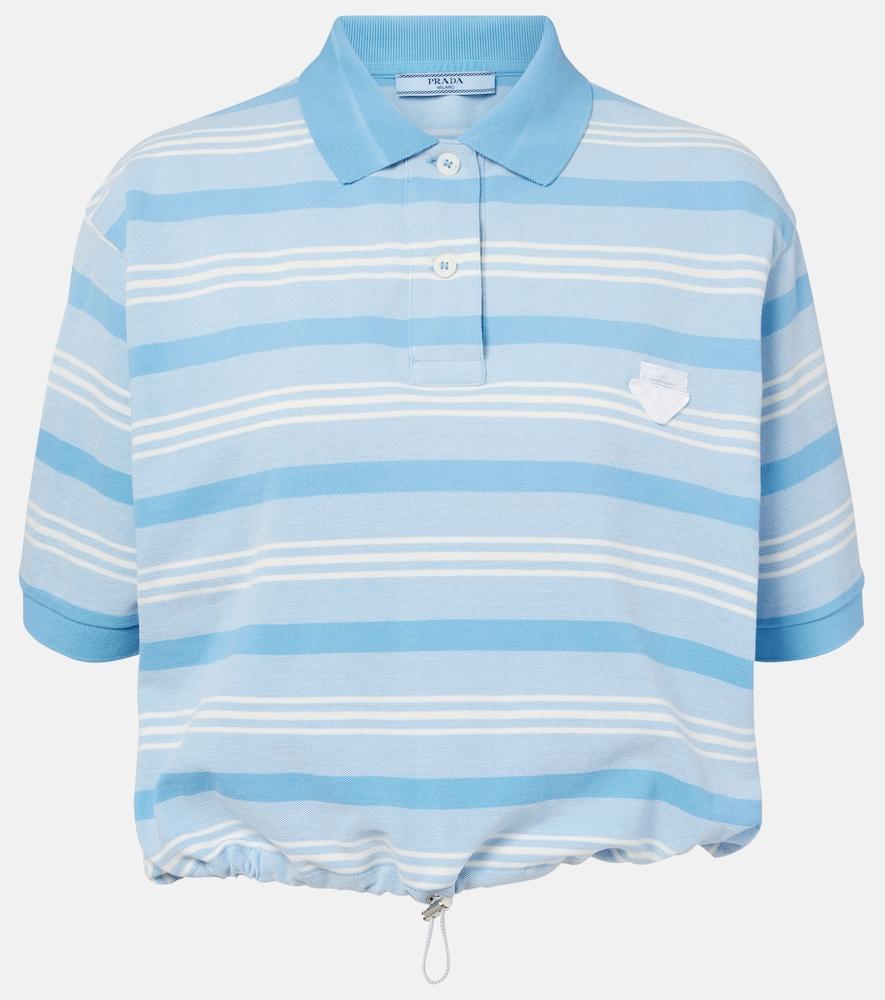 prada striped cotton piqué polo shirt