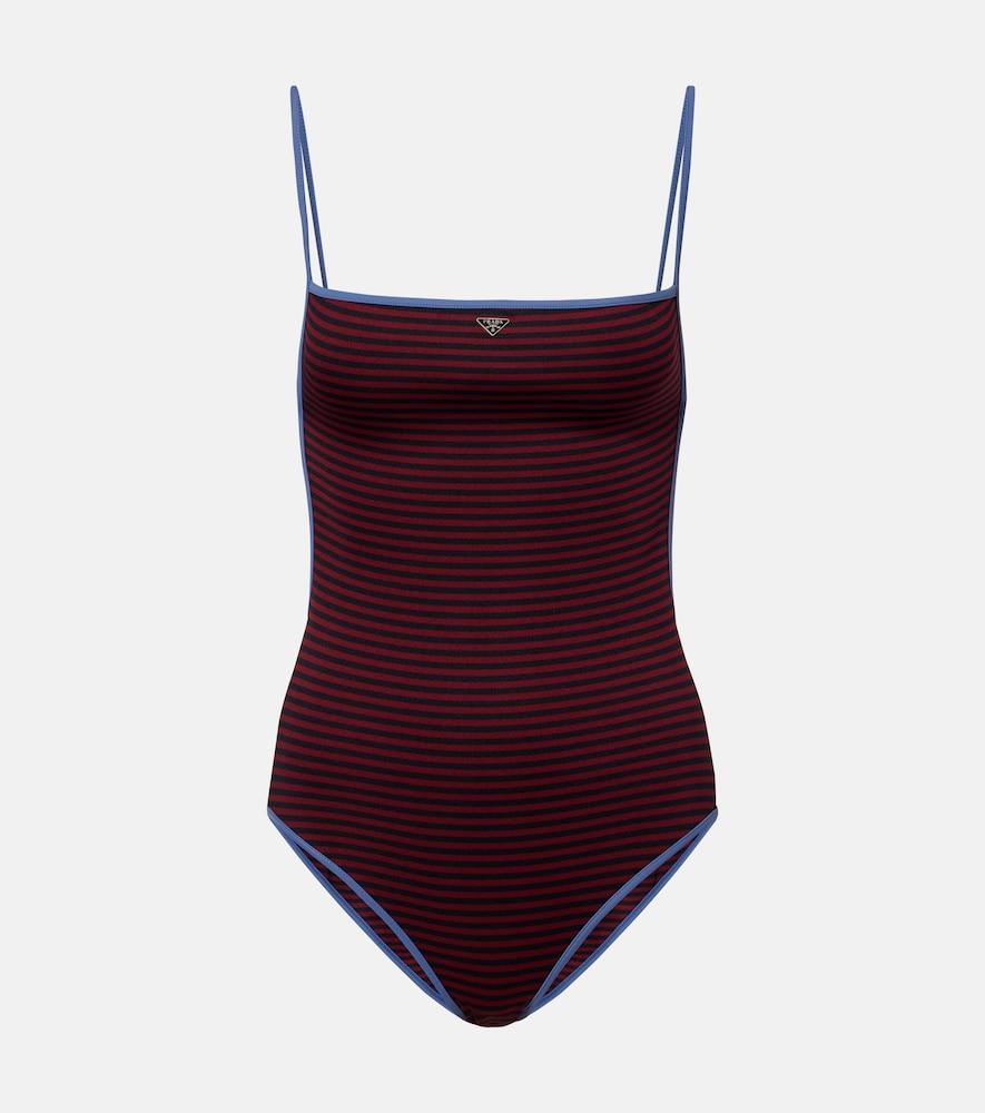 prada striped swimsuit