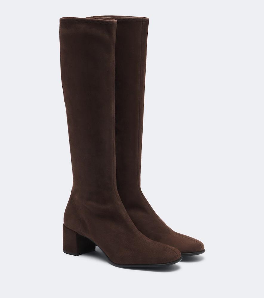 prada suede knee-high boots
