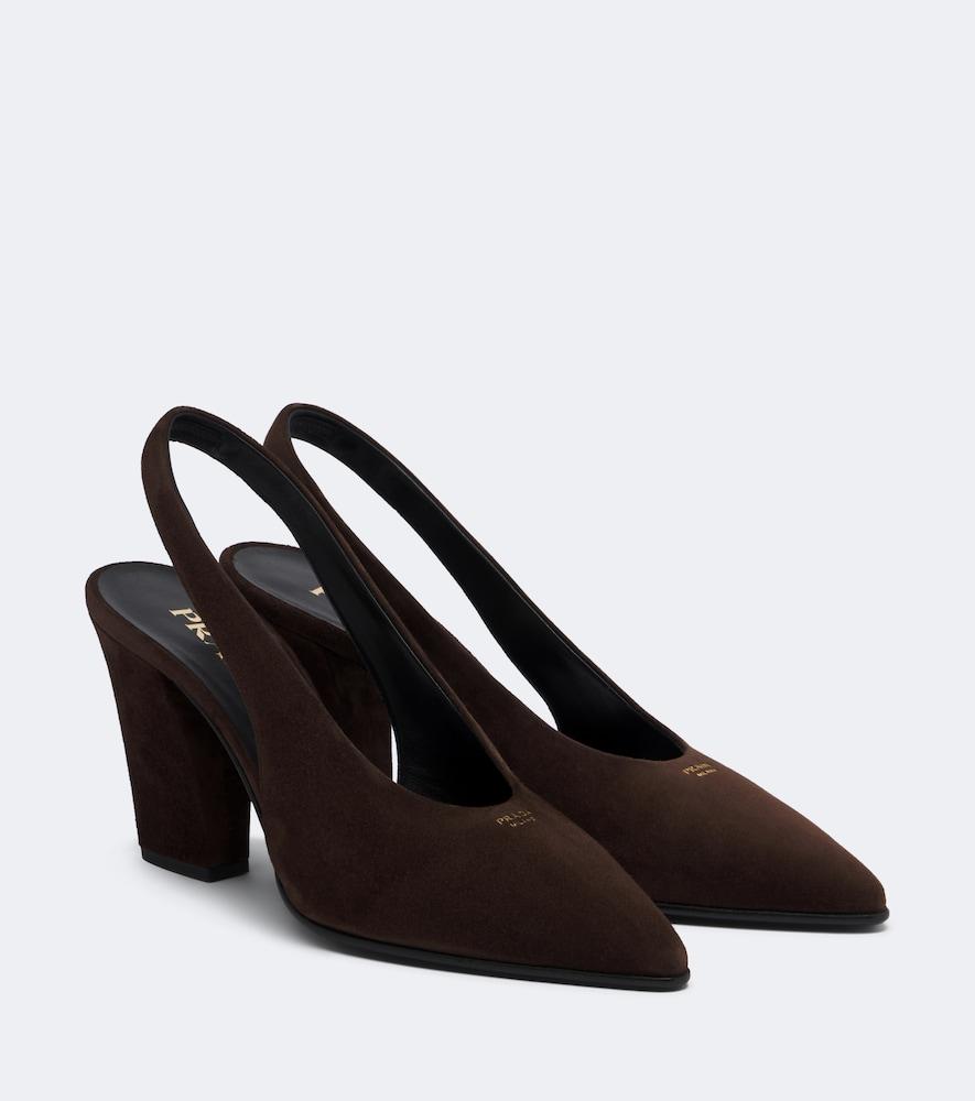 prada suede slingback pumps