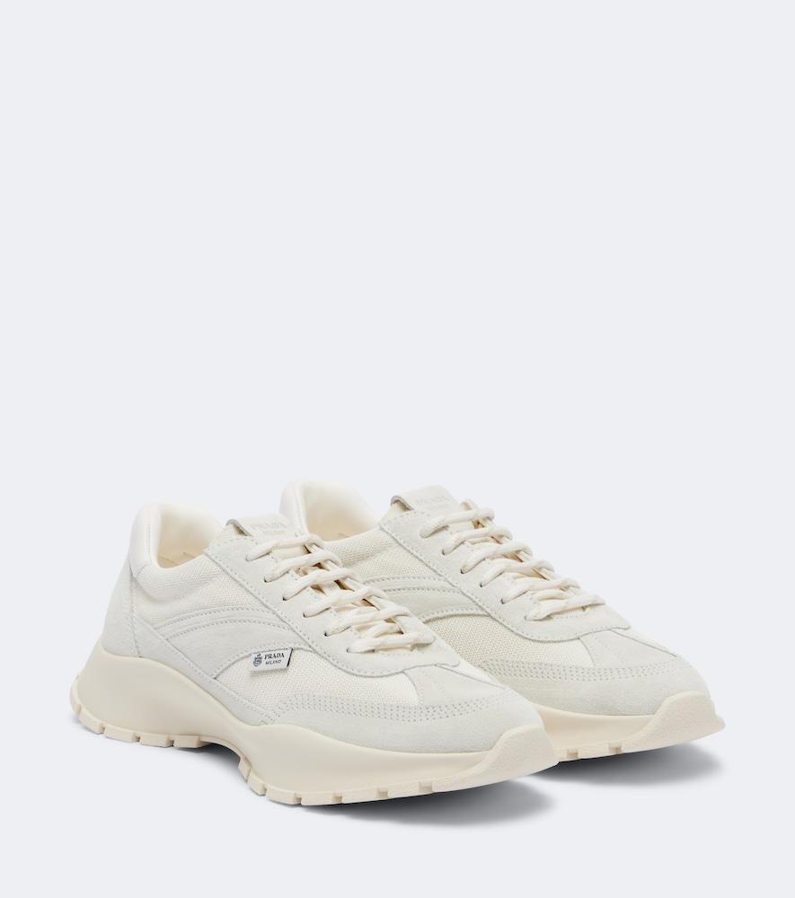 prada suede-trimmed sneakers