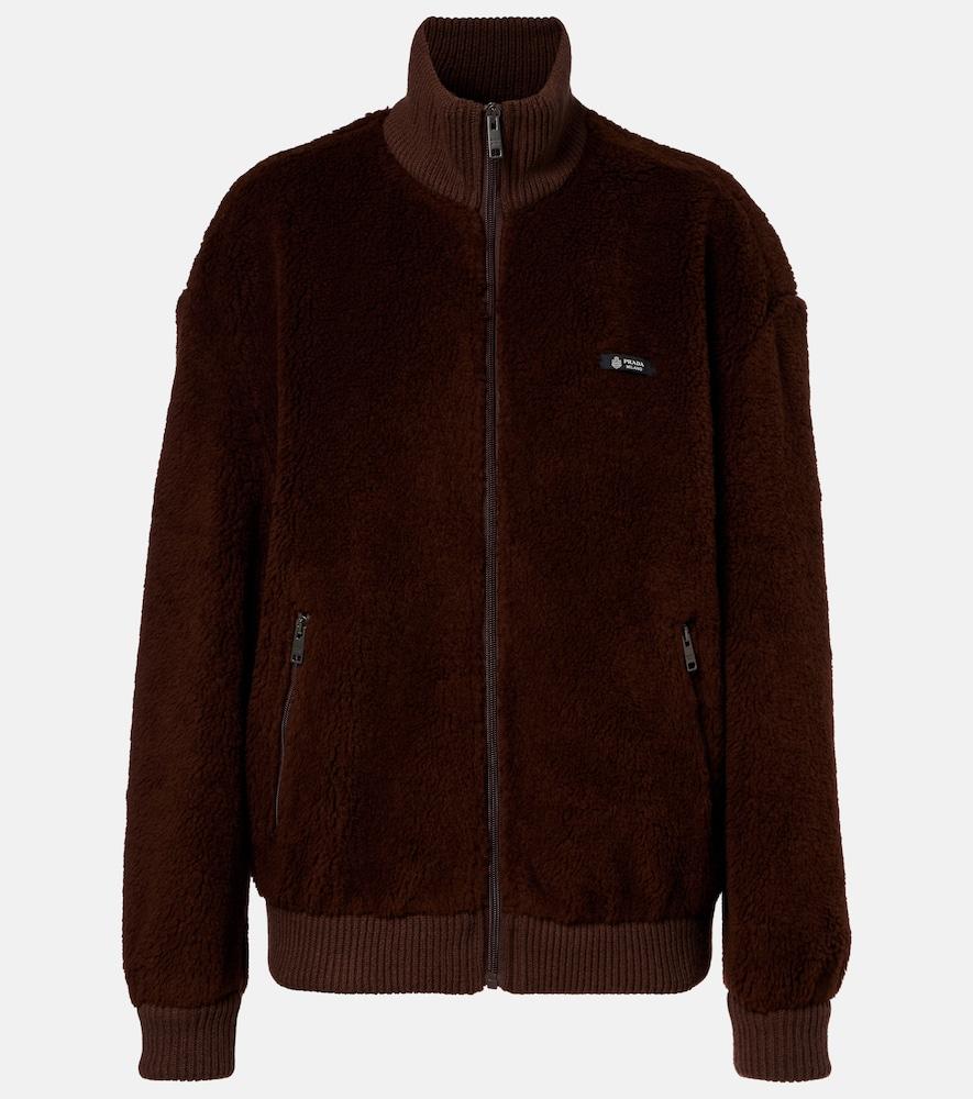 prada wool-blend fleece jacket