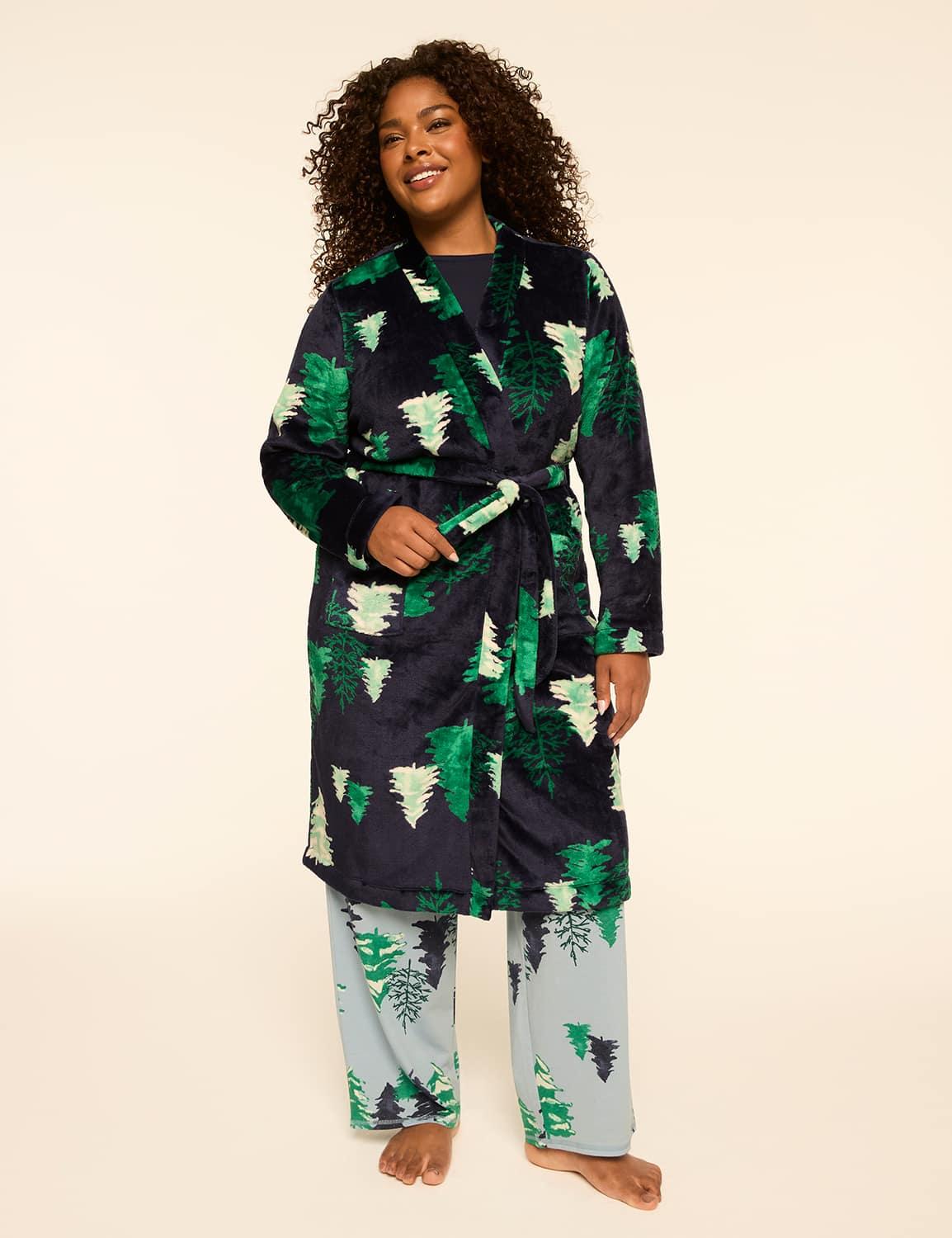 printed fleece robe