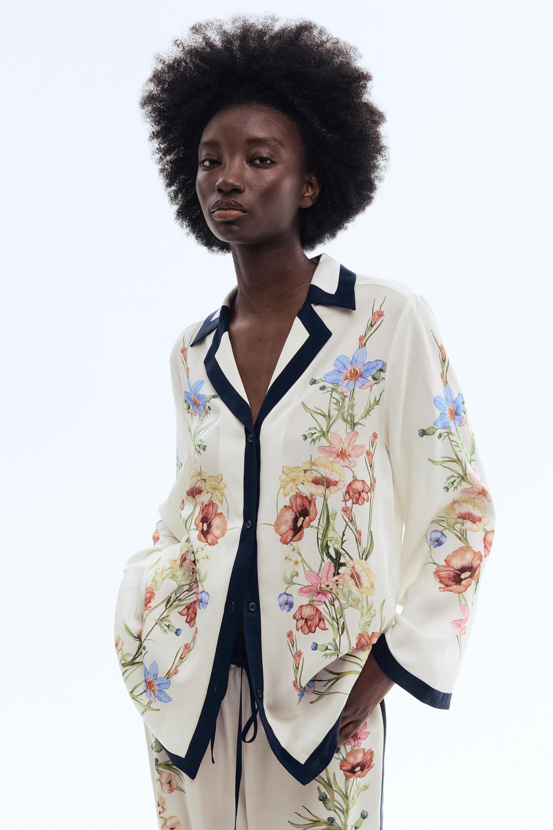 printed lyocell resort shirt