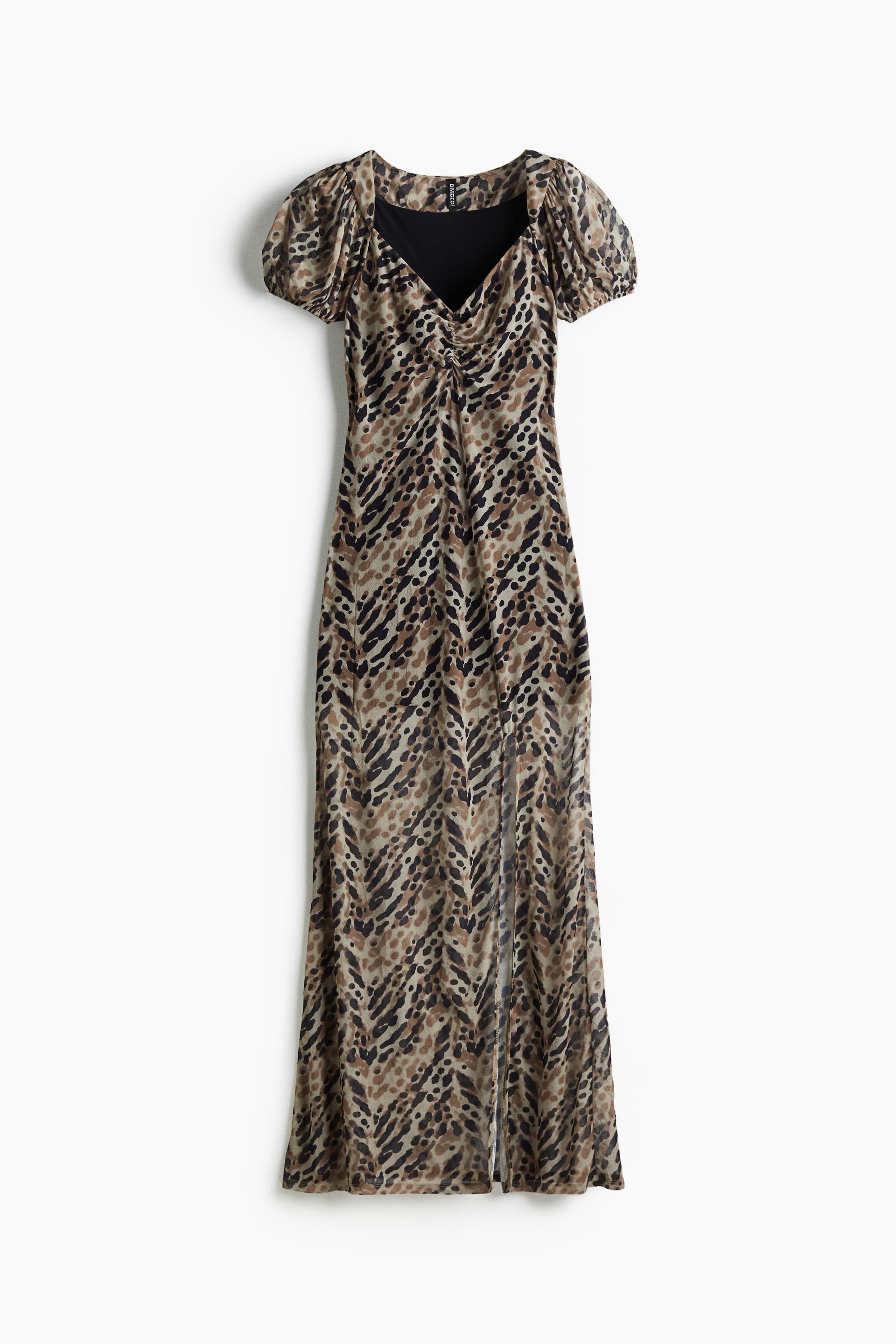 printed mesh dress
