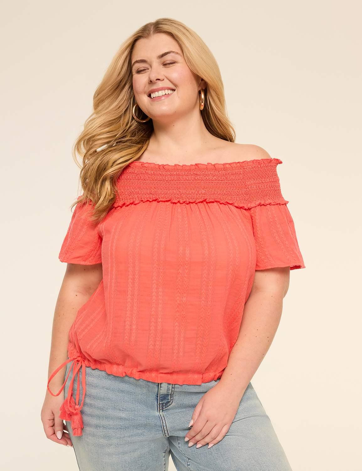 printed off-the-shoulder blouse