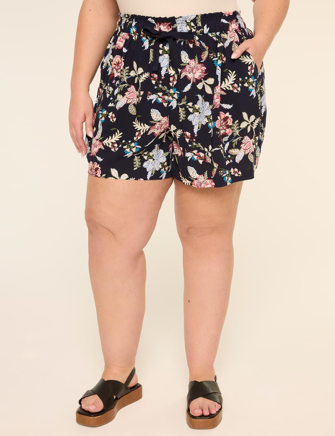 printed relaxed pull-on 5" short