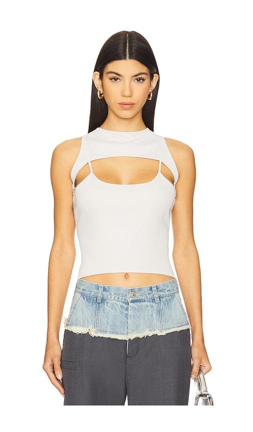 private policy mesh harness tank top in white. - size m (also in xs)