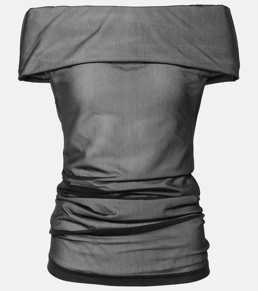 proenza schouler allegra ruched off-shoulder top