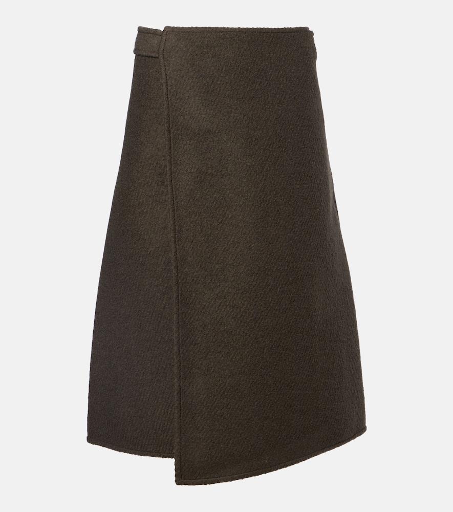 proenza schouler bodhi wool-blend bouclé twill wrap skirt