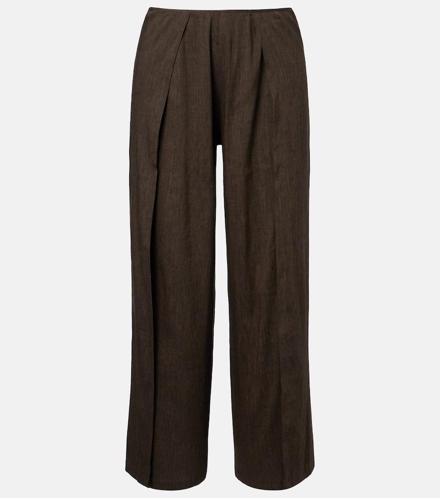 proenza schouler calla linen-blend wide-leg pants