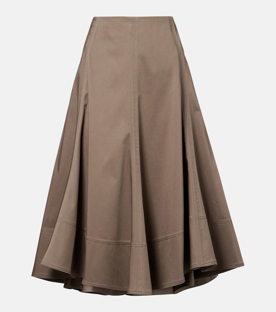 proenza schouler janan cotton-blend sateen midi skirt