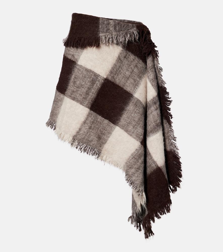 proenza schouler kai checked alpaca and wool-blend miniskirt