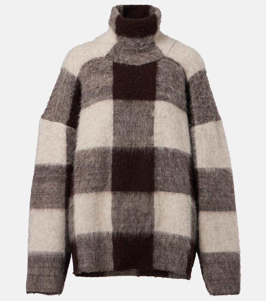 proenza schouler kai checked alpaca-blend turtleneck sweater