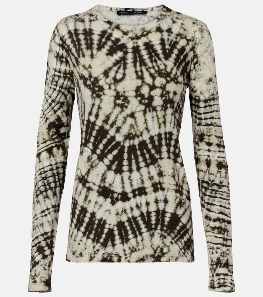 proenza schouler mia tie-dye cotton jersey top