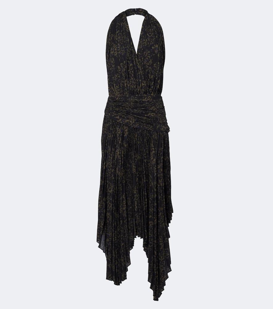 proenza schouler paulina draped floral georgette midi dress