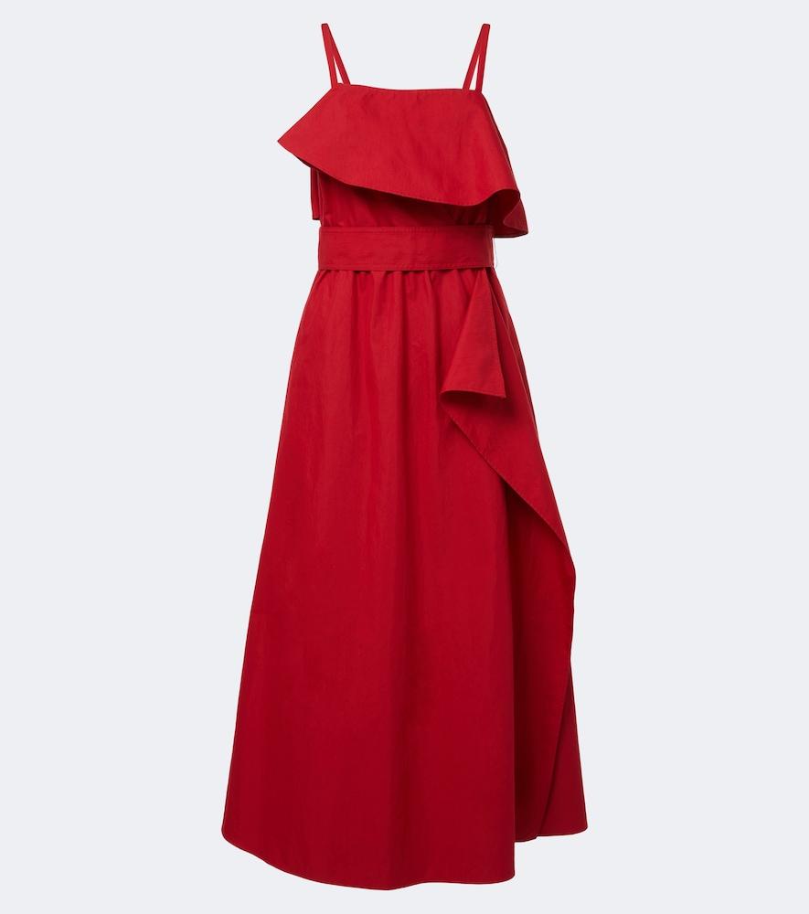 proenza schouler reign ruffled cotton-blend midi dress