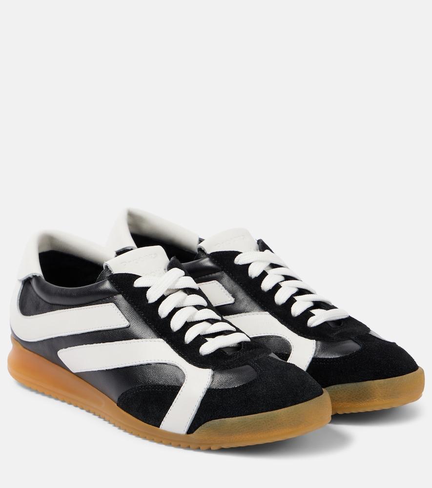 proenza schouler track suede-trimmed leather sneakers
