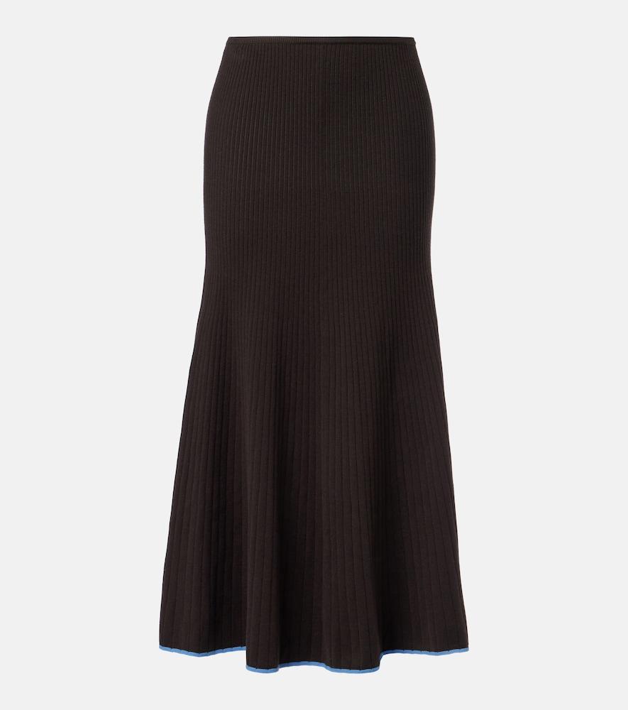 proenza schouler white label carly ribbed-knit midi skirt