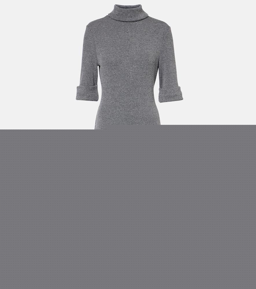 proenza schouler white label cerine ribbed-knit bouclé midi dress