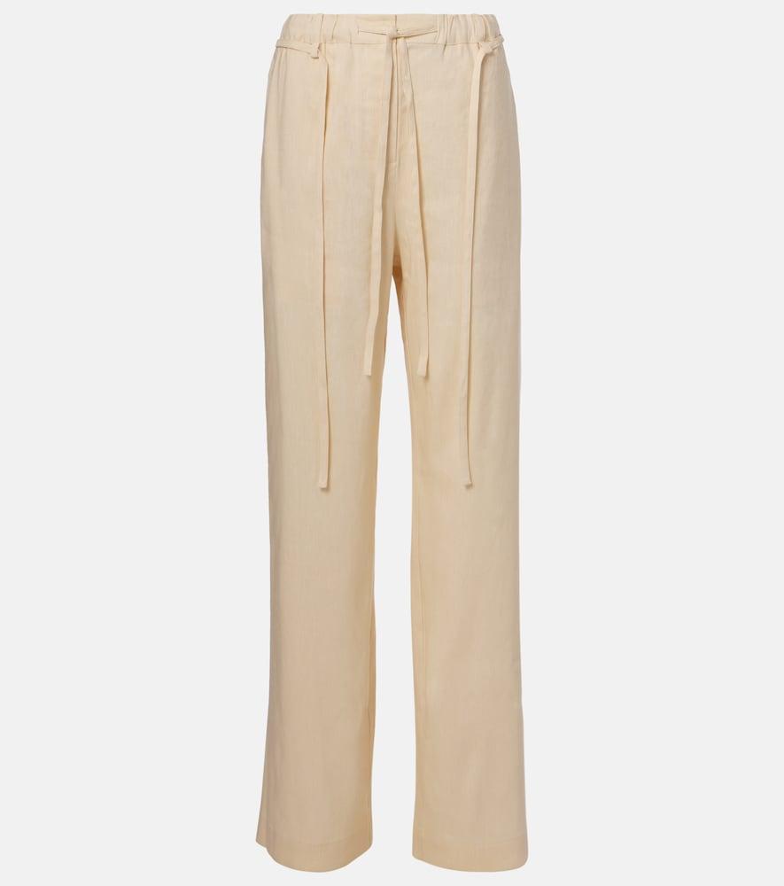 proenza schouler white label magnus linen-blend straight pants