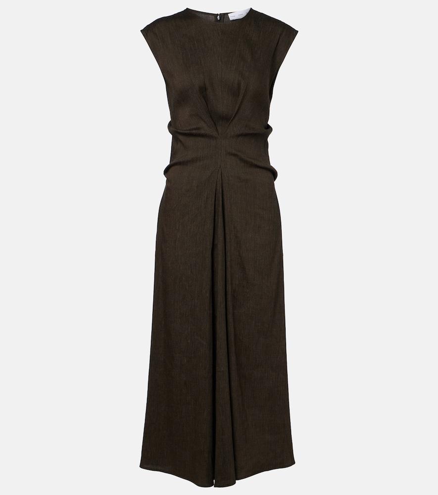 proenza schouler white label miranda linen-blend midi dress