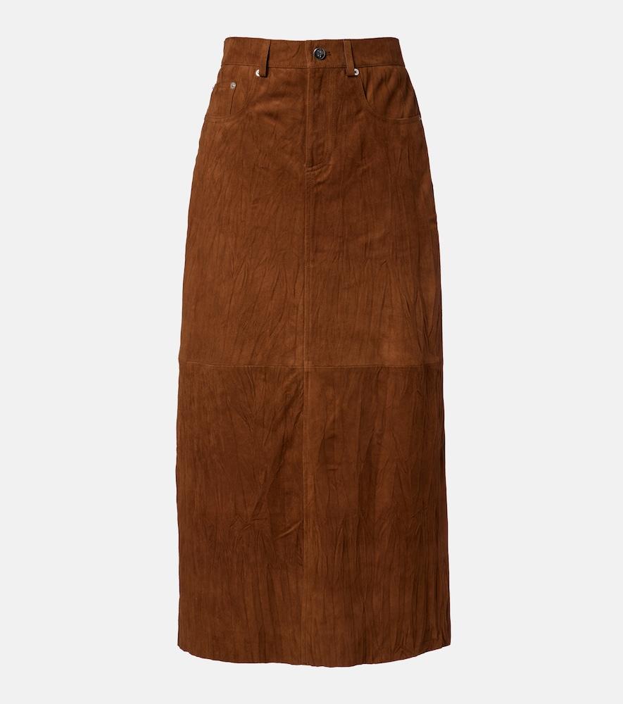 proenza schouler white label nayah suede midi skirt